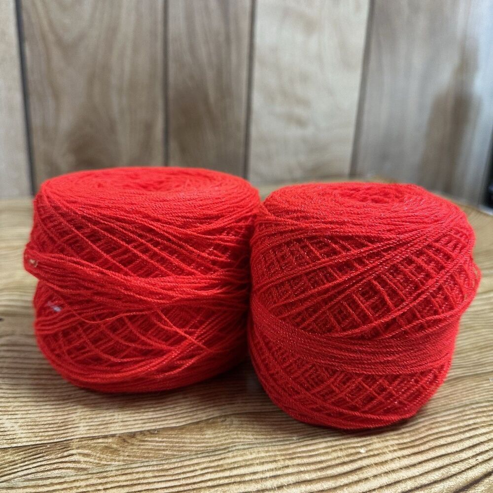 Crystal Yarn Lace Red 173 Grams Of Yarn